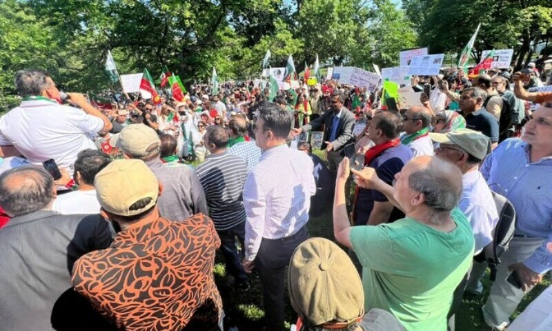 This image shows shared by the PTI on May 22 shows a protesters gathered in Lafayette Square, in front of the White House in Washington D.C. — Photo courtesy: Twitter