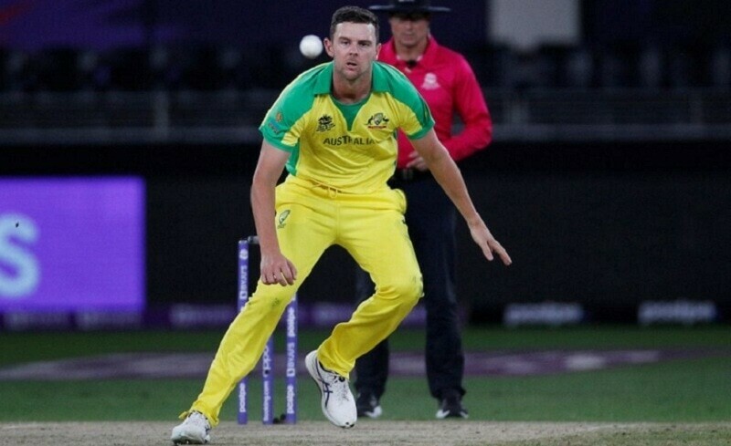 This file photo shows Australia’s Josh Hazlewood in action during the World T20 2021 final against New Zealand on Nov 14. — Reuters/File This file photo shows Australia’s Josh Hazlewood in action during the World T20 2021 final against New Zealand on Nov 14. — Reuters/File