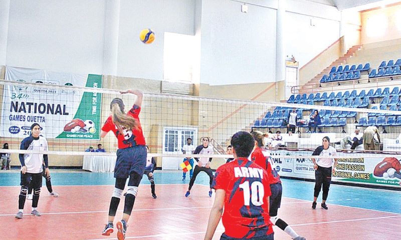 QUETTA: Players in action during the match between Pakistan Army and HEC at the Ayub Stadium on Wednesday.&mdash;APP