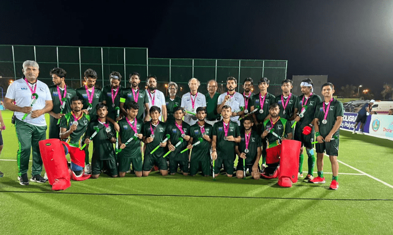 Pakistan’s hockey team that qualified for the final of the Junior Asia Cup in Oman. — Twitter/@OltmansOltmans