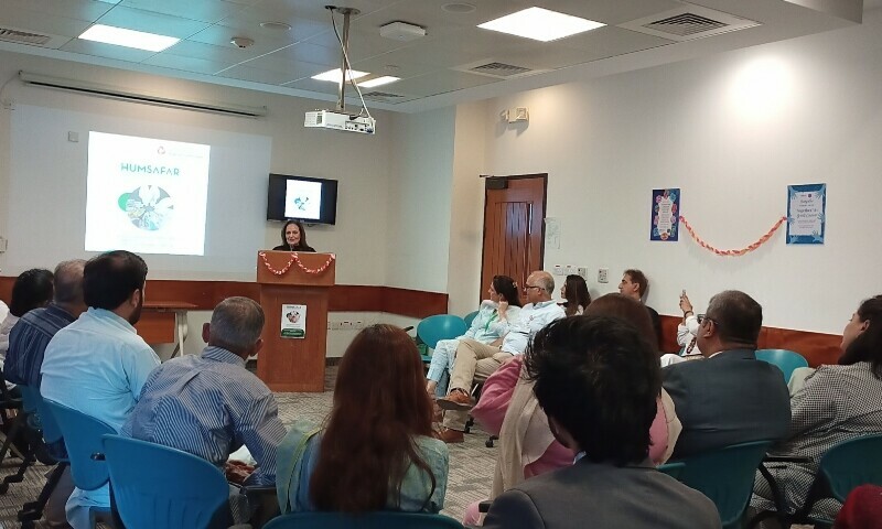 Hina Khawaja Bayat sharing what she went through as a caregiver. &mdash; Photo by author