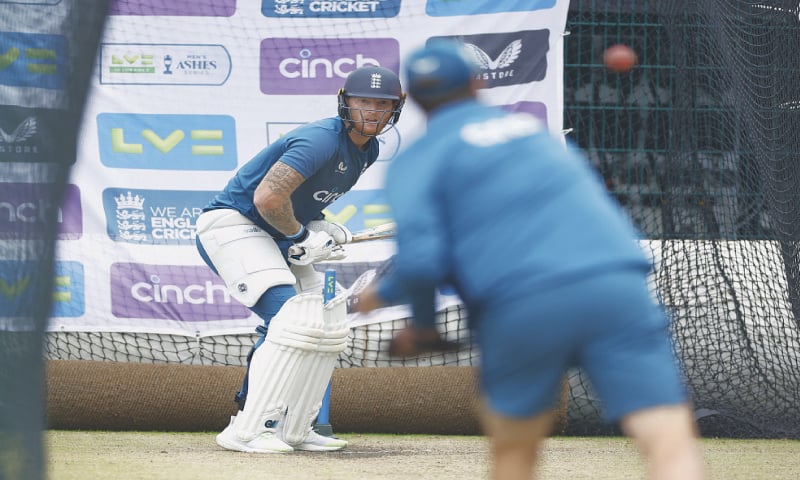 ENGLAND captain Ben Stokes in action during a net practice session at Old Trafford on Tuesday.&mdash;Reuters