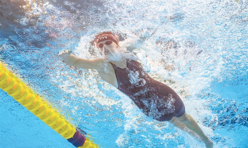 KATIE Ledecky of the US competes in the women&rsquo;s 1,500m freestyle final at the World Aquatics Championships on Tuesday.&mdash;AFP