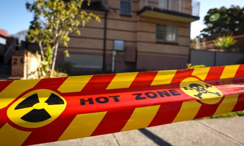 Tape surrounds a building after the Australian Border Force raided an apartment block amid media reports “nuclear isotopes” had been found, in Sydney on August 17, 2023. — AFP Tape surrounds a building after the Australian Border Force raided an apartment block amid media reports “nuclear isotopes” had been found, in Sydney on August 17, 2023. — AFP