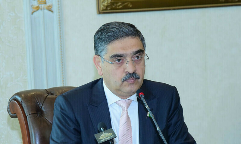 In this August 18 photo, Caretaker Prime Minister Anwaarul Haq Kakar is pictured during a meeting of the federal cabinet. —APP