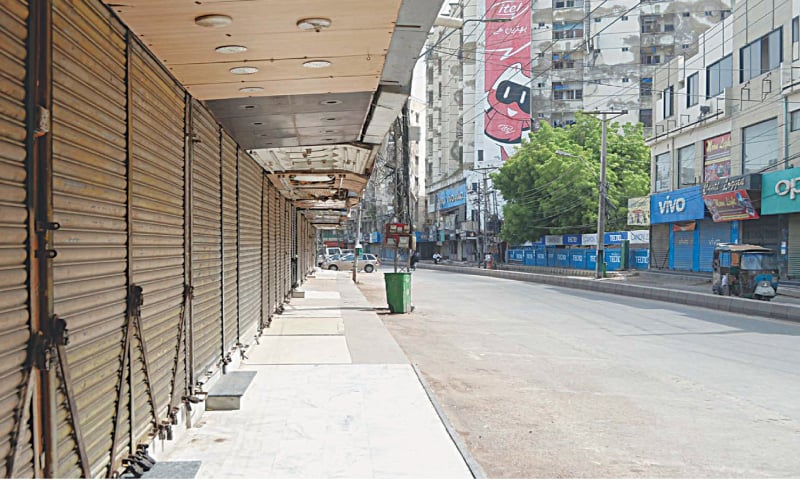 CHANDNI Market, one of the busiest commercial area in Hyderabad, wears a deserted look during the strike 
on Monday.&mdash;Umair Ali