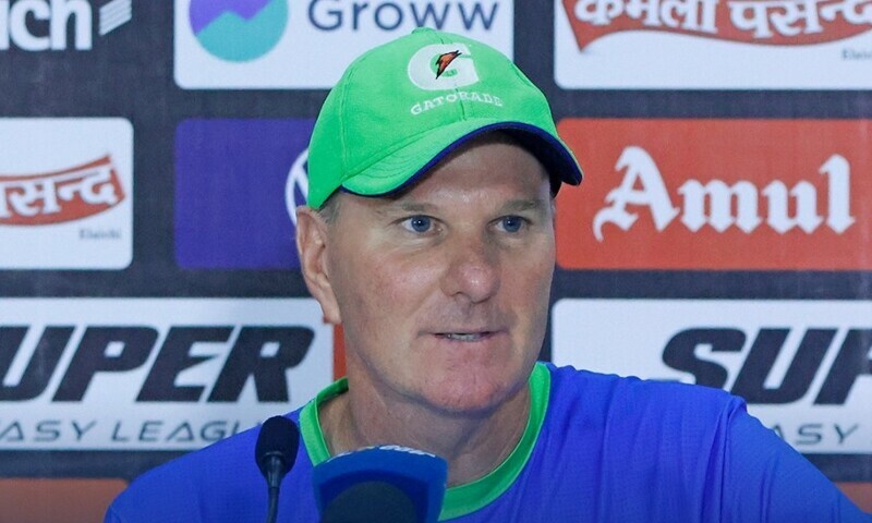 Pakistan head coach Grant Bradburn speaks to the media after Pakistan’s heavy defeat to India in the Super Four stage of the Asia Cup on Monday. — Photo courtesy PCB