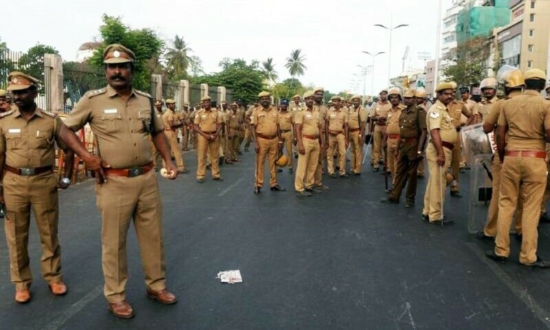 This file photo shows Indian police stand guard. —AFP/File This file photo shows Indian police stand guard. —AFP/File