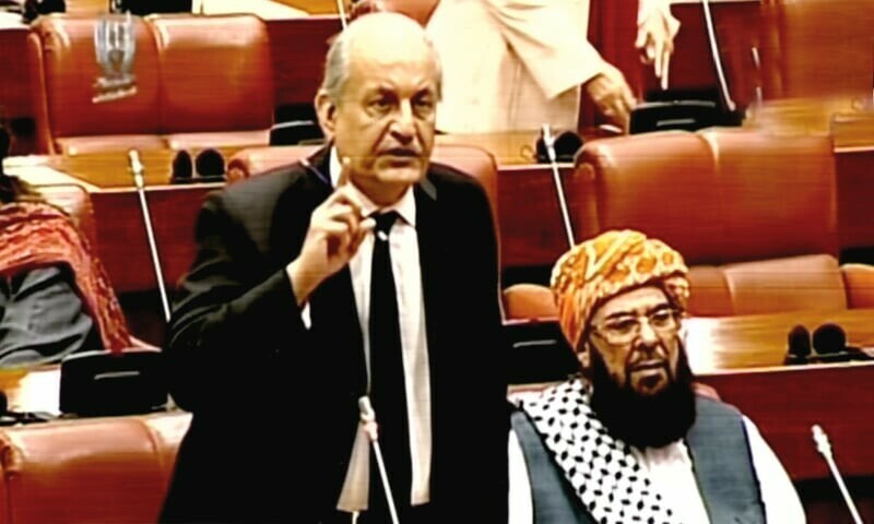 Senator Raza Rabbani addresses the Senate on Oct 30, 2023. &mdash; DawnNewsTV