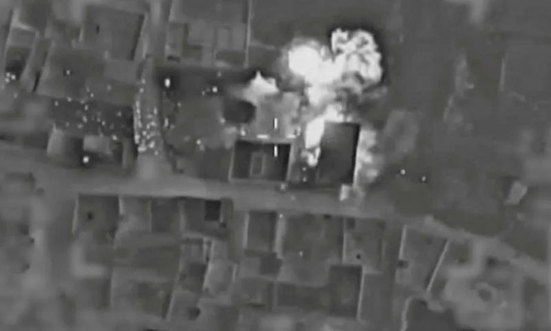 An aerial view shows Israeli strikes on what they say are Hezbollah targets in a location given as Lebanon in this screengrab taken from a handout video released on November 16. &mdash; IDF/Reuters