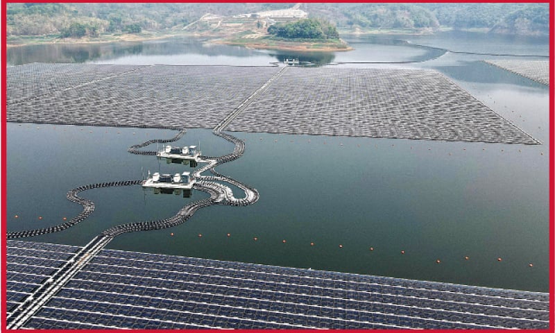 This aerial picture shows the newly built floating solar power plant on the water that can generate 192 megawatts of peak electricity in cooperation between the Indonesian government and Masdar from the UAE, at Cirata Reservoir, West Java, shortly before being inaugurated by President Joko Widodo.—AFP This aerial picture shows the newly built floating solar power plant on the water that can generate 192 megawatts of peak electricity in cooperation between the Indonesian government and Masdar from the UAE, at Cirata Reservoir, West Java, shortly before being inaugurated by President Joko Widodo.—AFP