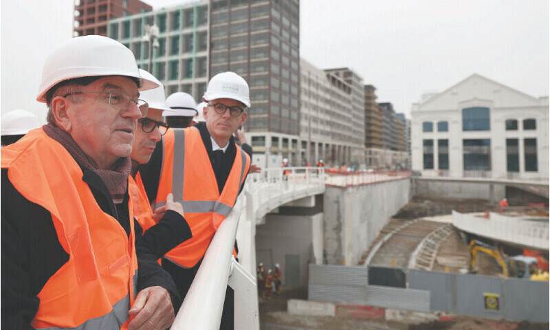 IOC PRESIDENT Thomas Bach looks on during a visit to the Paris 2024 Olympic Village with members of the Executive Board of the International Olympic Committee on Friday.—Reuters IOC PRESIDENT Thomas Bach looks on during a visit to the Paris 2024 Olympic Village with members of the Executive Board of the International Olympic Committee on Friday.—Reuters