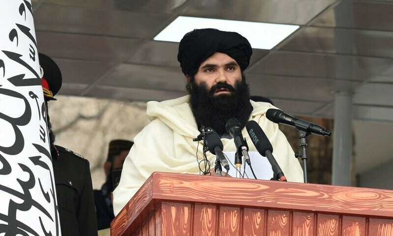 Acting Afghan Interior Minister Sirajuddin Haqqani speaks to new Afghan police recruits during a graduation ceremony at the police academy in Kabul. — AFP/FIle Acting Afghan Interior Minister Sirajuddin Haqqani speaks to new Afghan police recruits during a graduation ceremony at the police academy in Kabul. — AFP/FIle