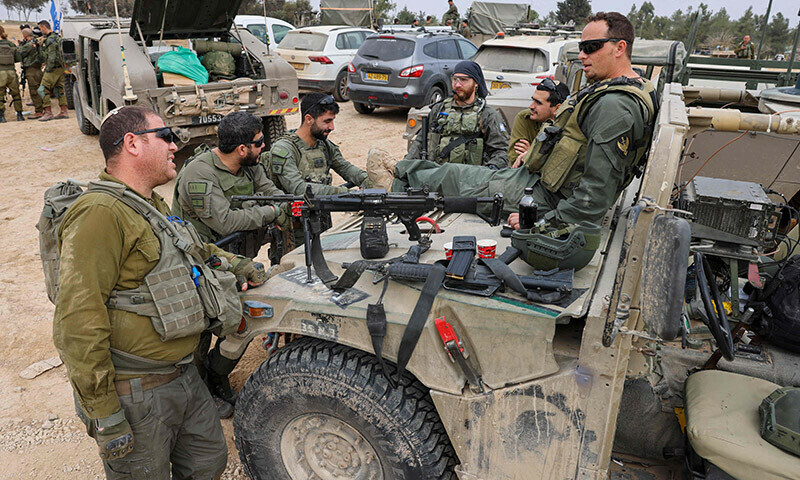 Israeli soldiers deploy in southern Israel on the border with the Gaza Strip on December 28, 2023. &mdash; AFP