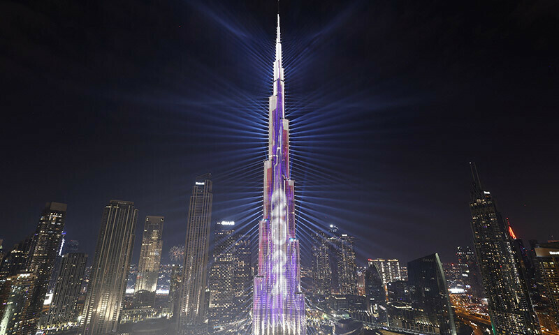“2024” is projected in the Burj Khalifa, the tallest building in the world, during the New Year’s celebrations, in Dubai, United Arab Emirates, January 1, 2024. — Reuters