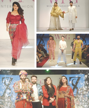 In this combo of pictures, models display creations by fashion brands and designers at the event.—Tahir Jamal / White Star