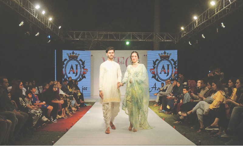 Models wear Zubair Shah (top & above), Ibex (above, right) and Aamir Jee