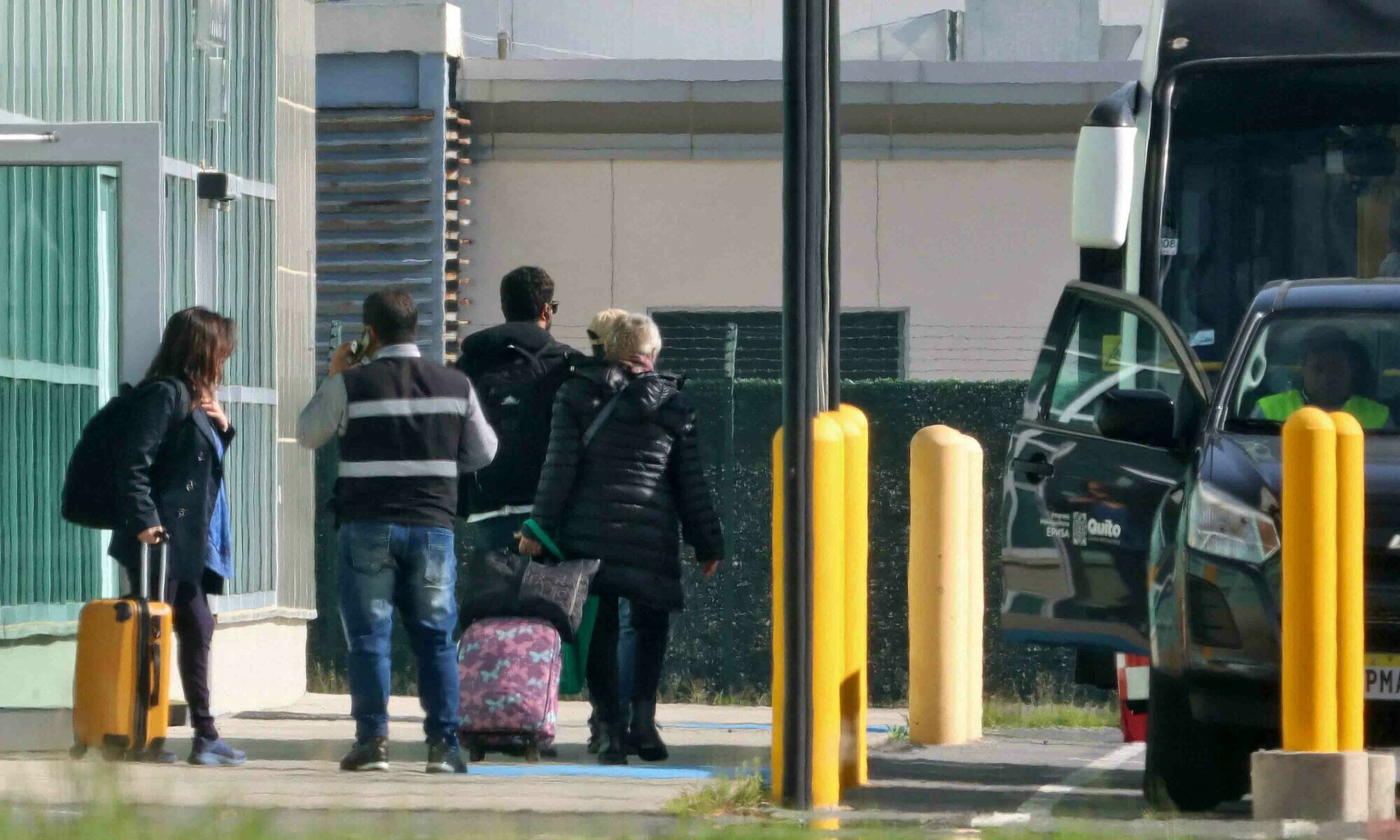 Picture released by API showing Mexico&rsquo;s Ambassador to Ecuador, Raquel Serur Smeke (R), leaving the country at the Mariscal Sucre International Airport in Quito on April 7. &mdash; AFP