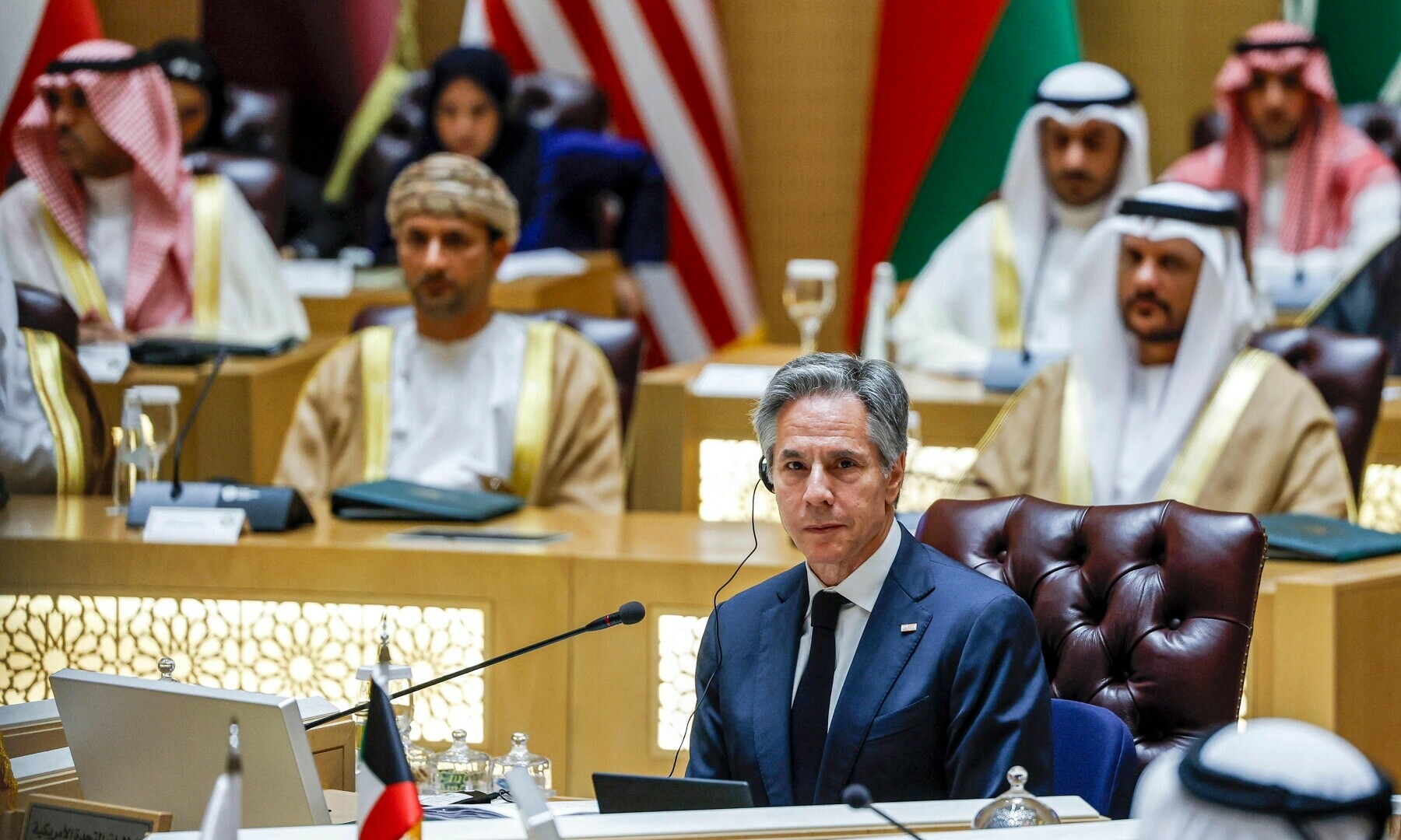  Blinken attends a Joint Ministerial Meeting of the GCC-US Strategic Partnership discussing the humanitarian situation in Gaza, at the CC Secretariat in Riyadh on April 29. &mdash; AFP 