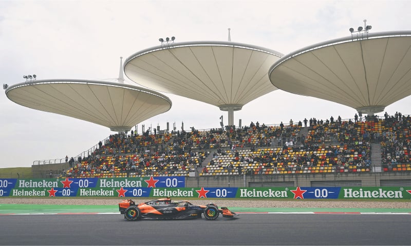 MCLAREN&rsquo;S Lando Norris of Britain drives during the first practice session ahead of the Formula One Chinese Grand Prix at the Shanghai International Circuit on Friday.&mdash;AFP