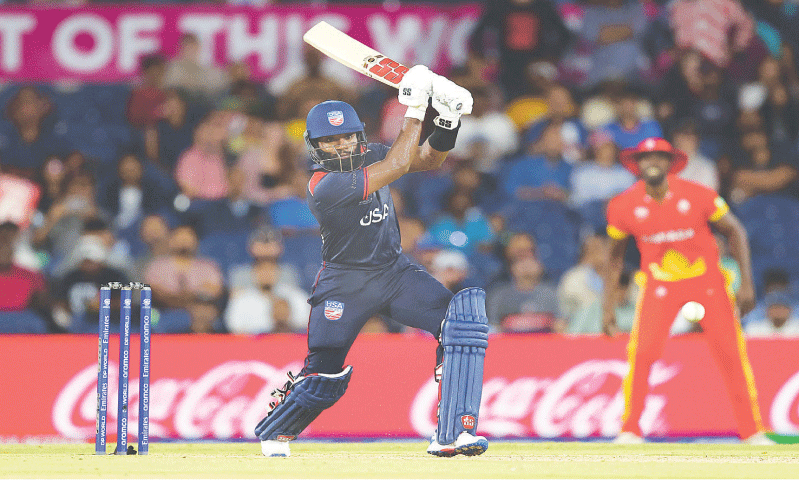 UNITED States batter Aaron Jones in action during the Group &lsquo;A&rsquo; match against Canada at the Grand Prairie Stadium on Sunday.&mdash;AFP
