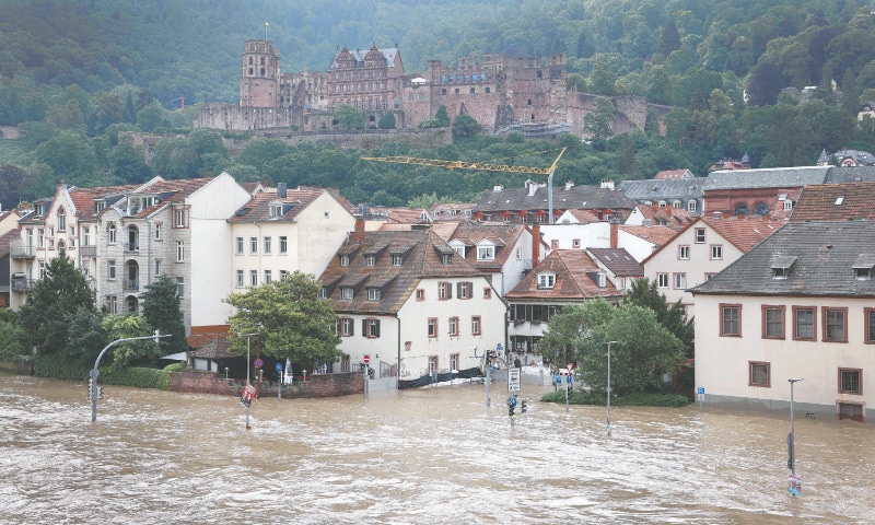 THE historic part of Heidelberg is flooded during high tide in the Neckar river.&mdash;AFP