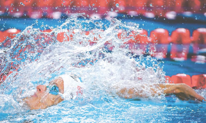 AUSTRALIA&rsquo;S Kaylee McKeown competes in the 200m backstroke final during the Australian Swimming Trials at the Brisbane Aquatic Centre on Thursday.&mdash;AFP