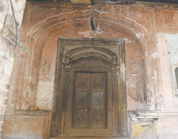 The main entrance to the building.