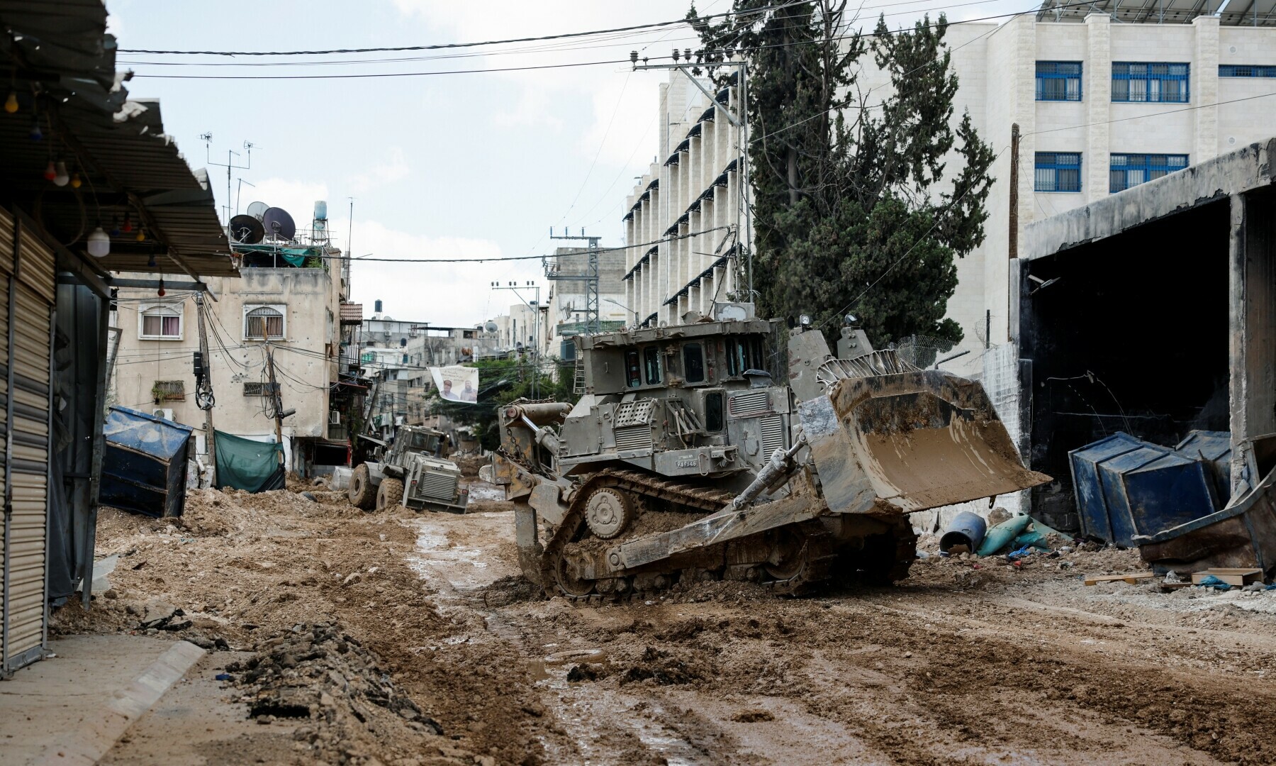  Israeli military vehicles operate during an Israeli raid in Tulkarm, Israel-occupied West Bank on Sept 4, 2024. &mdash; Reuters/Mohammed Torokman 