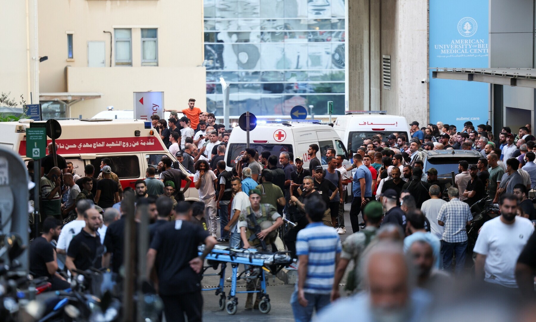 Ambulances arrive at American University of Beirut Medical Center (AUBMC) as more than 1,000 people were wounded when pagers exploded across Lebanon, according to a security source, in Beirut, Lebanon on Sept 17, 2024. — Reuters/Mohamed Azakir