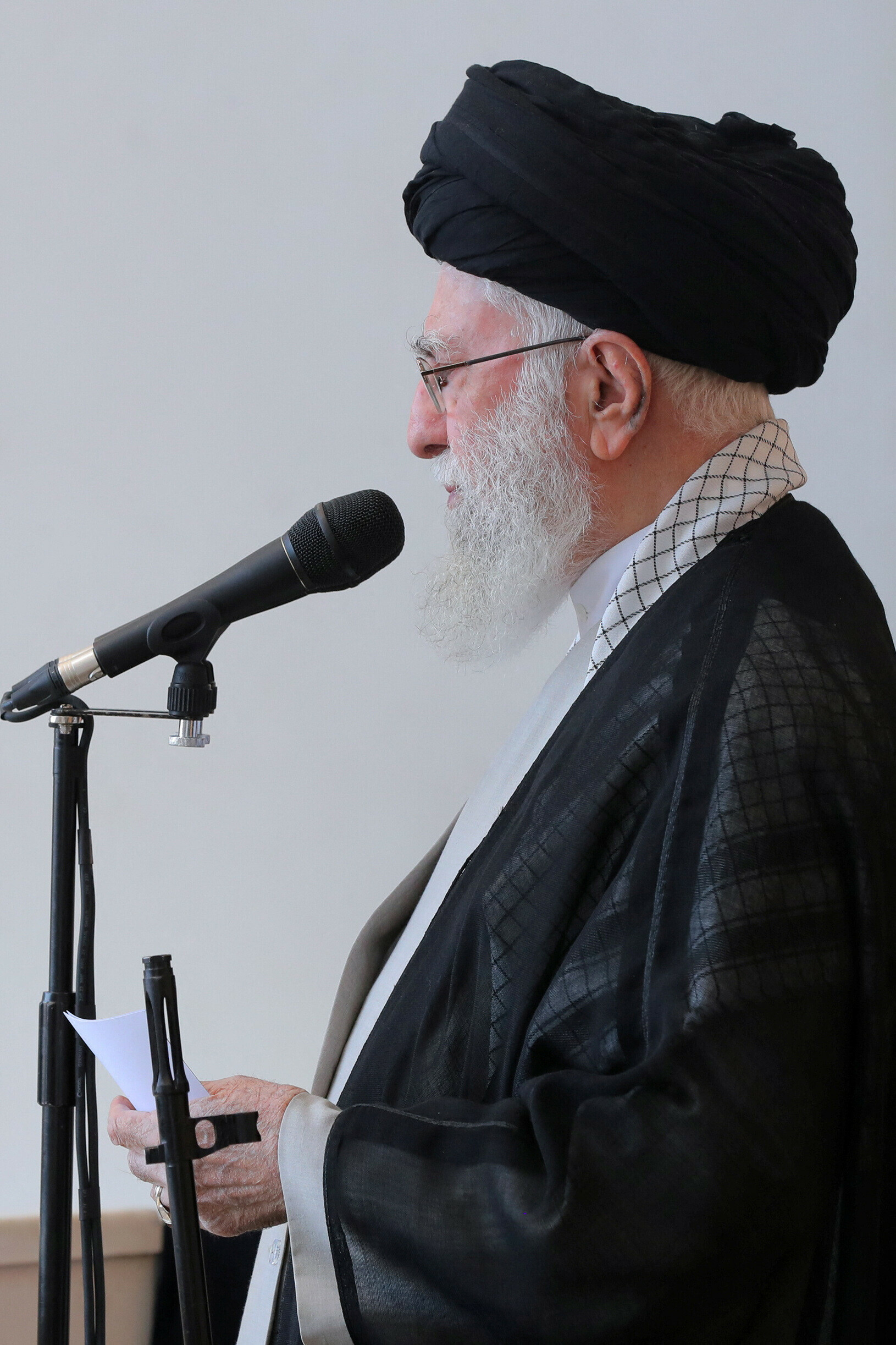  Iran&rsquo;s Supreme Leader Ayatollah Ali Khamenei speaks during the Friday Prayers and a commemoration ceremony of late Lebanon&rsquo;s Hezbollah leader, Sayyed Hassan Nasrallah, in Tehran on Oct 4, 2024. &mdash; Office of the Iranian Supreme Leader/Wana via Reuters 