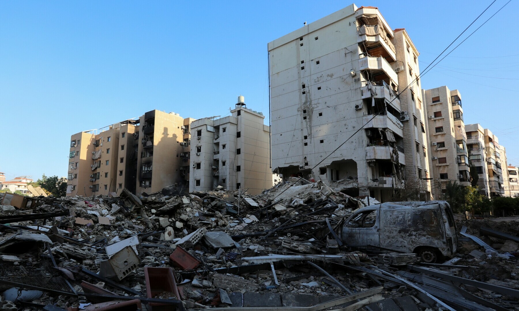  A view shows a damaged site in the aftermath of Israeli strikes on Beirut&rsquo;s southern suburbs, in Lebanon on Oct 8, 2024. &mdash; Reuters 
