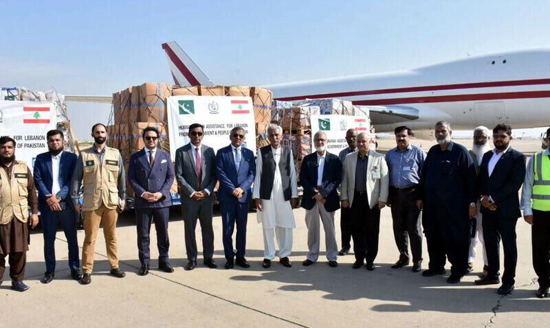  Humanitarian aid is dispatched from Karachi for Lebanon, on Oct 17, 2024. &mdash; Radio Pakistan 