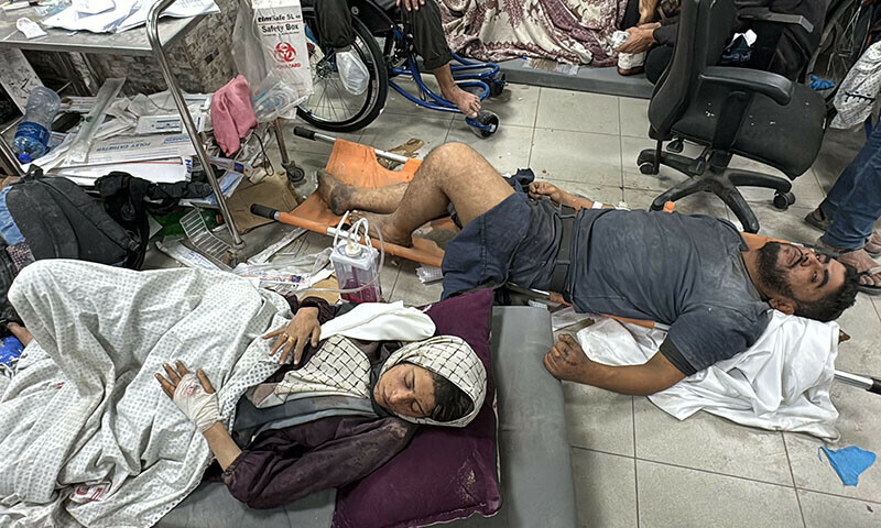 Wounded Palestinians receive treatment at the Kamal Adwan Hospital in Beit Lahia the northern Gaza Strip on October 26, 2024 amid the ongoing war in the Palestinian territory between Israel and Hamas. The health ministry in Hamas-run Gaza accused Israeli forces on October 25, of storming the last functioning hospital in the territory&rsquo;s north in a raid it said left two children dead, while the military told AFP it was unaware of live fire or strikes in the area. (Photo by AFP)