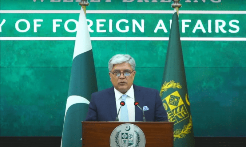  FO spokesman Shafqat Ali Khan addresses media in Islamabad. &mdash; YouTube/ForeignOfficePk