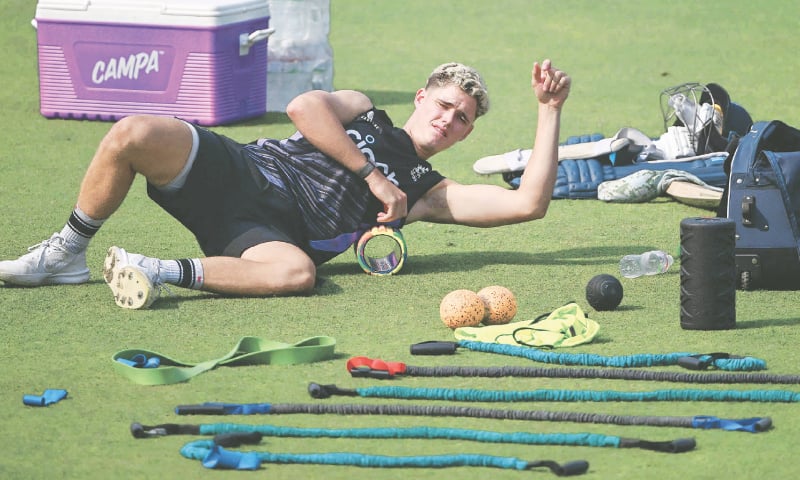 ENGLAND&rsquo;S Jacob Bethell attends a training session at the Eden Gardens on Tuesday.&mdash;AFP