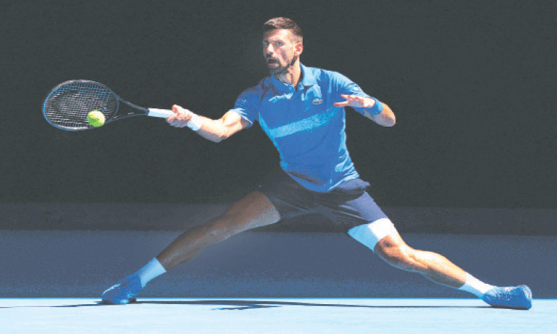 NOVAK Djokovic of Serbia in action during his Australian Open semi-final against Germany&rsquo;s Alexander Zverev at Melbourne Park on Friday.
&mdash;Reuters