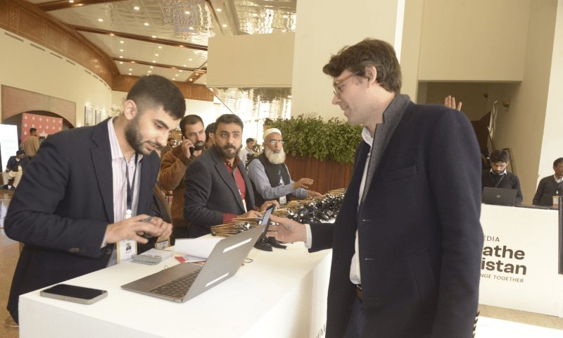 Participants arrive at Jinnah Convention Centre. — Breathe Pakistan