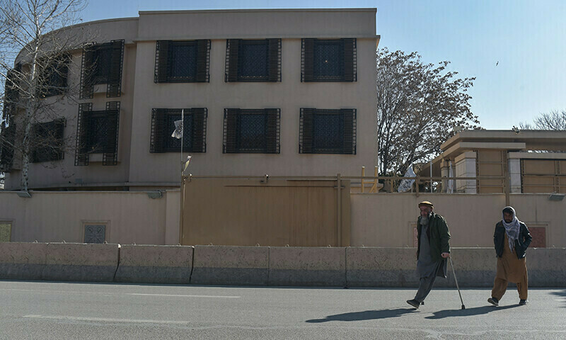 A specially-abled Afghan man moves past the Kabul Serena Hotel in Kabul on February 1. &mdash; AFP