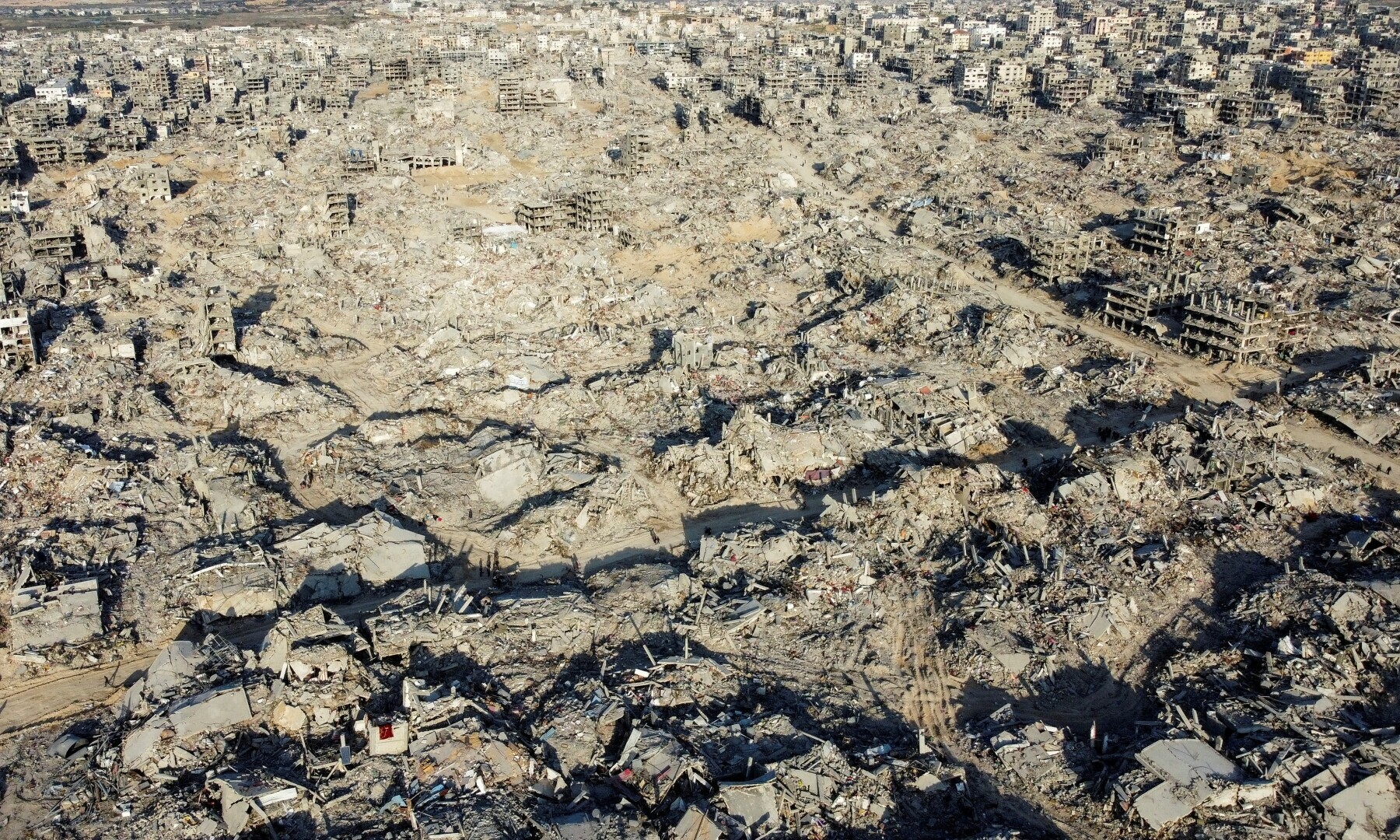 A drone view shows houses and buildings lying in ruins, following a ceasefire between Israel and Hamas, in Jabalia in the northern Gaza Strip, on January 19, 2025. — Reuters/Mahmoud Al-Basos/File