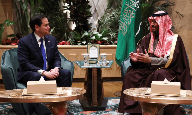 US Secretary of State Marco Rubio meets with Saudi Arabia’s Crown Prince Mohammed bin Salman, in Riyadh, Saudi Arabia on Feb 17, 2025. — Reuters/Evelyn Hockstein/Pool