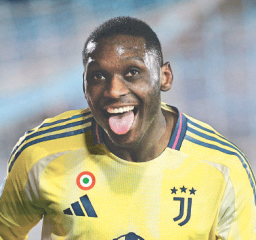COMO: Juventus&rsquo; Randal Kolo Muani celebrates after scoring during the Serie A match against Como at Stadio Giuseppe Sinigaglia,&mdash;Reuters