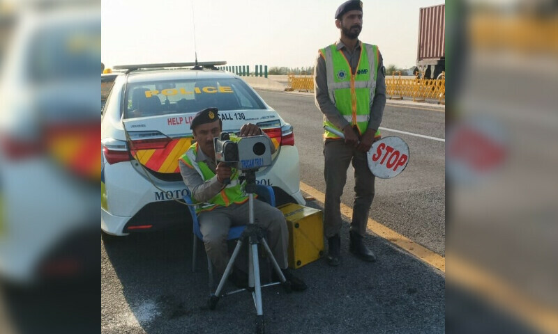 Officials of Motorway police during duty. &mdash; photo via author