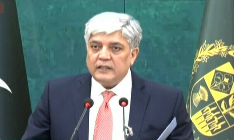 FO spokesperson Shafqat Ali Khan addresses a weekly briefing in Islamabad on March 6, 2025. &mdash; DawnNewsTV