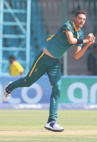  SOUTH AFRICAN pacer Marco Jansen takes a catch off his own bowling to dismiss England opener Ben Duckett.&mdash;Reuters 