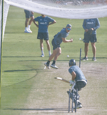 NEW ZEALAND cricketers attend a training session at the Gaddafi Stadium on Tuesday.&mdash;M.Arif/White Star