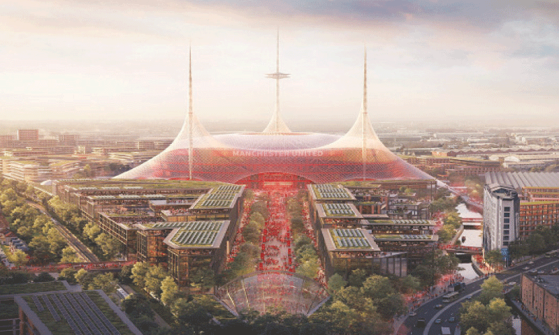 MANCHESTER: A handout image received from Manchester United shows an illustration of the proposed new stadium.&mdash;AFP