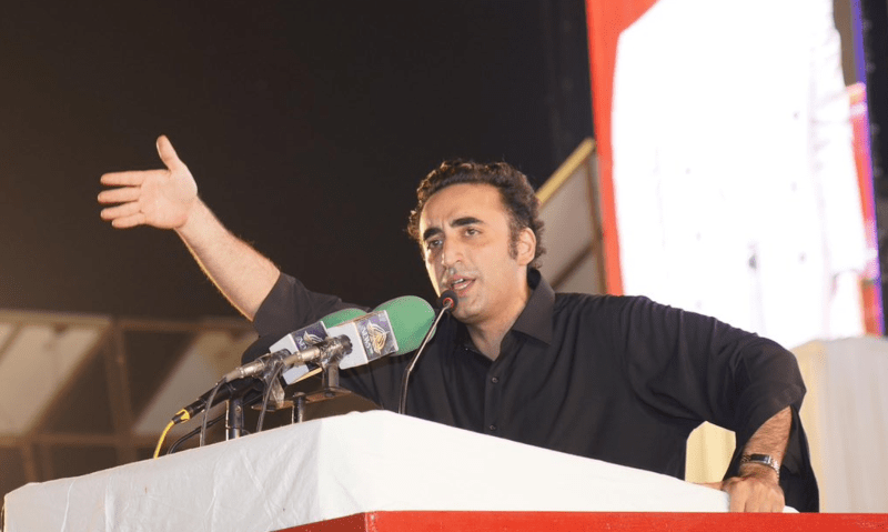 PPP) Chairman Bilawal Bhutto-Zardari addresses a large public gathering on the 46th death anniversary of his grandfather Zulfikar Ali Bhutto in Garhi Khuda Buksh, on April 4, 2025. &mdash; X/PPPMediaCell