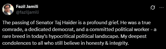 President, PM Express Deep Grief Over Demise of Taj Haider