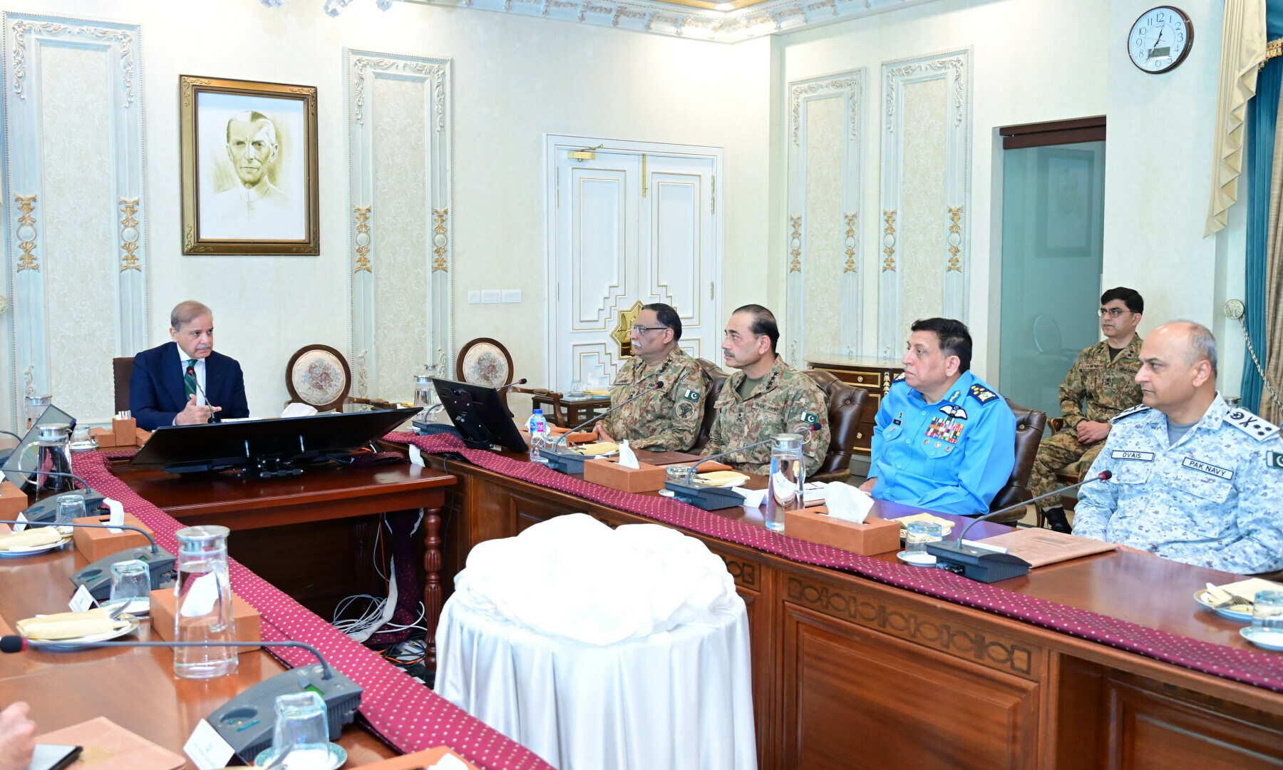  Prime Minister Shehbaz Sharif chairs a meeting of Pakistan’s National Security Committee (NSC) to mull a response to India’s allegations after the Pahalgam attack. — PMO 